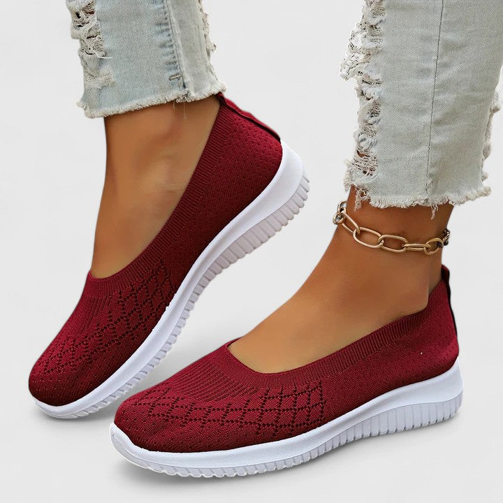 Winnifred | Women's Slip-On Orthopedic Flats with Knit Diamond Texture
