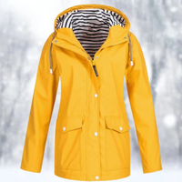 Emmeline | Women's Hooded Button-Front Waterproof Coat – Patch Pocket Raincoat