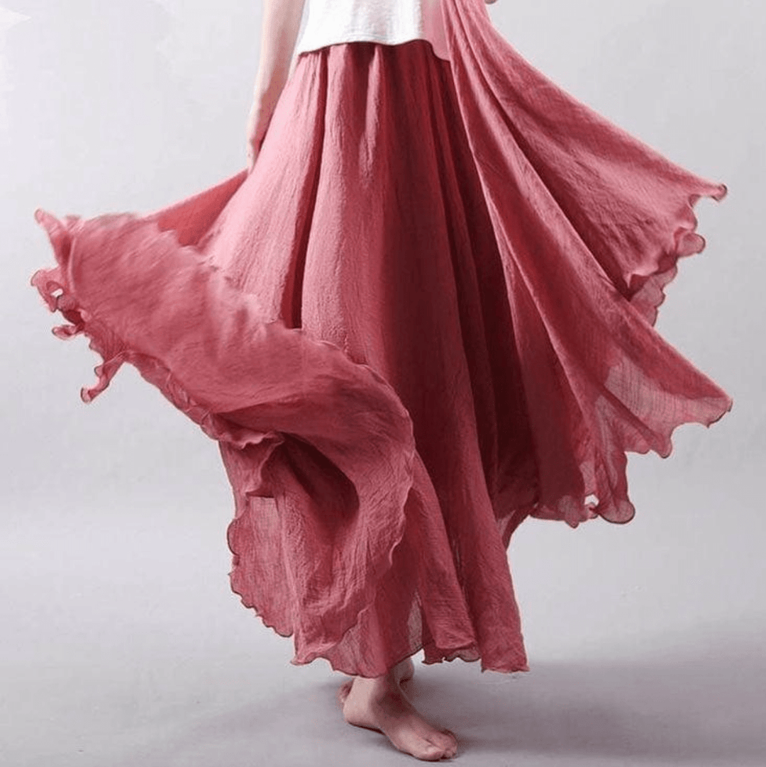 Rosalind | Women's Flowy Ruffle Hem Maxi Skirt