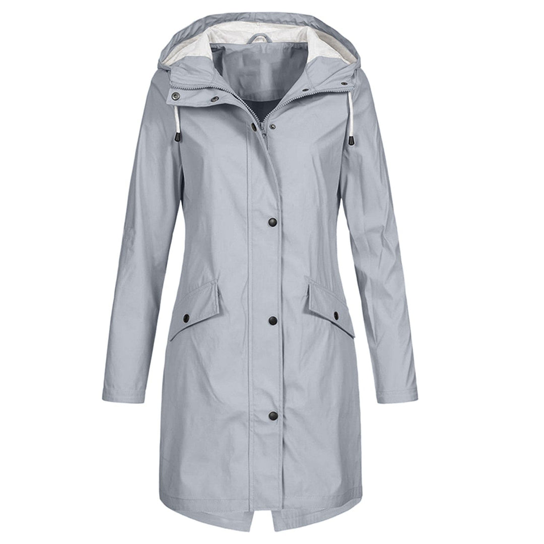 Adelheid | Women's Mid-Length Hooded Waterproof Coat – Drawstring Hood Design