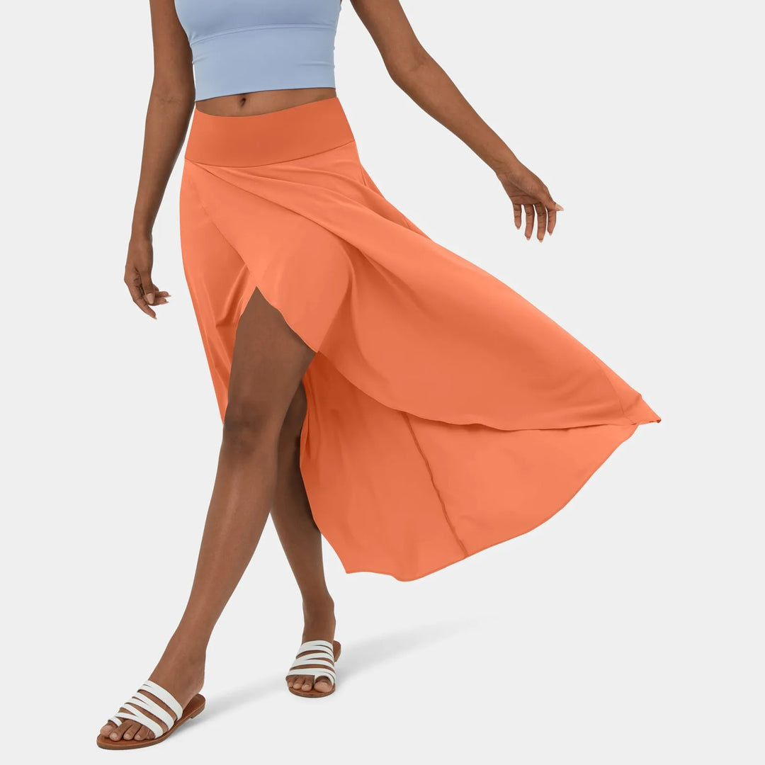 Delphine | Women's High Slit Flowy Maxi Skirt