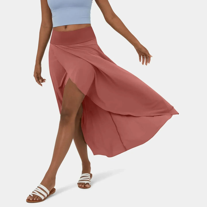 Delphine | Women's High Slit Flowy Maxi Skirt