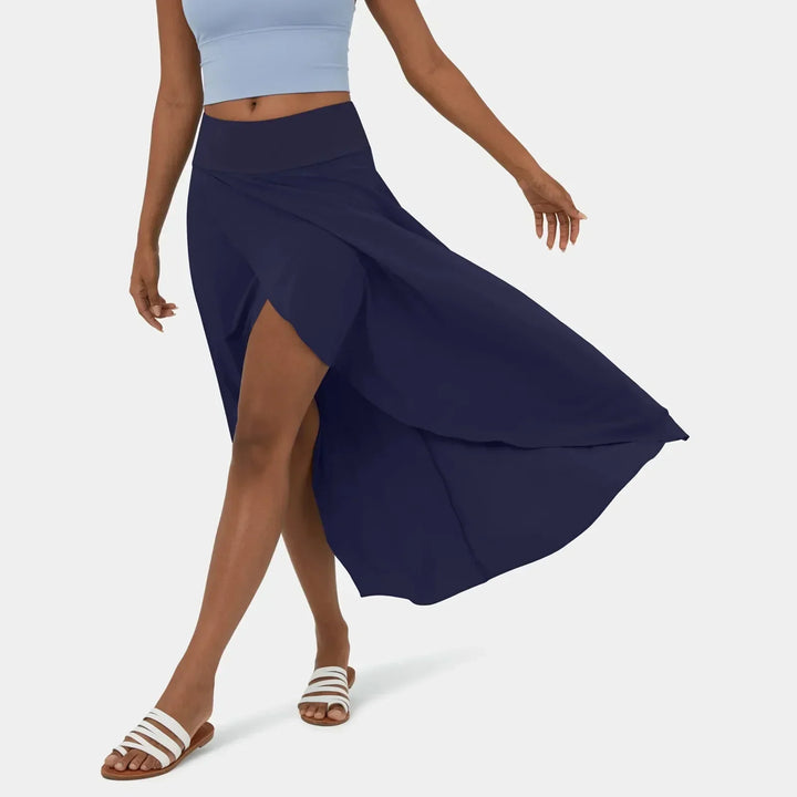 Delphine | Women's High Slit Flowy Maxi Skirt