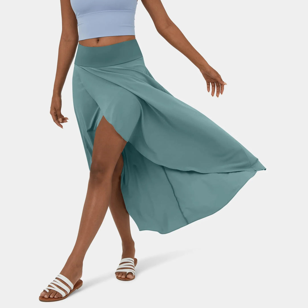Delphine | Women's High Slit Flowy Maxi Skirt
