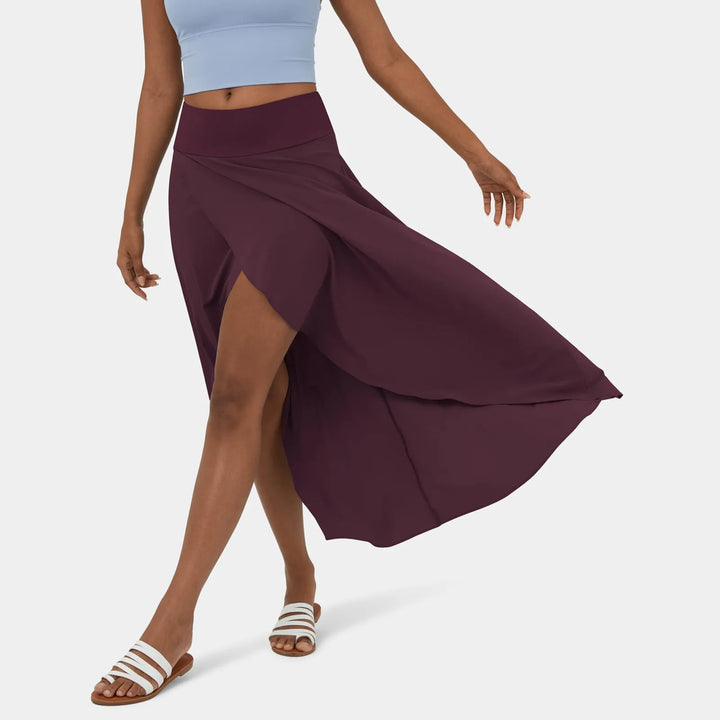 Delphine | Women's High Slit Flowy Maxi Skirt