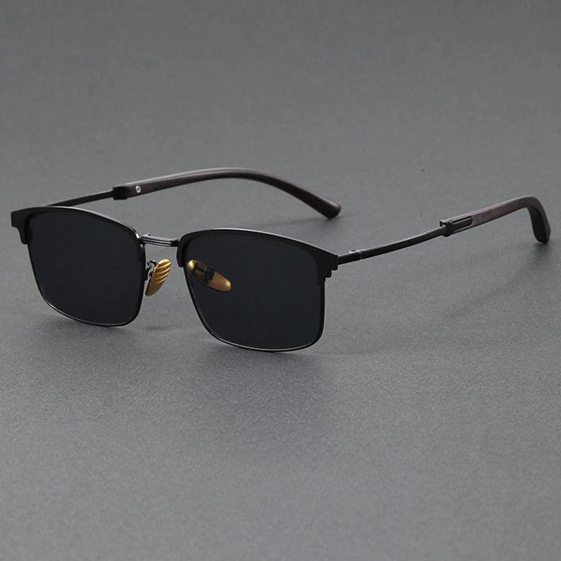 Sullivan | Women's Square Sunglasses with Wood-Grain Temple Detail
