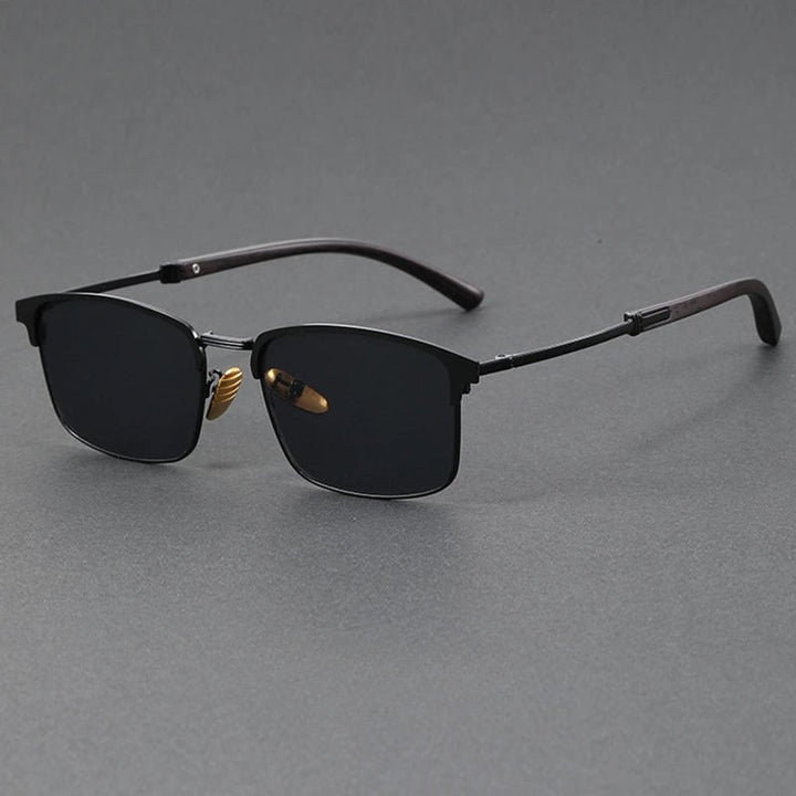 Sullivan | Women's Square Sunglasses with Wood-Grain Temple Detail