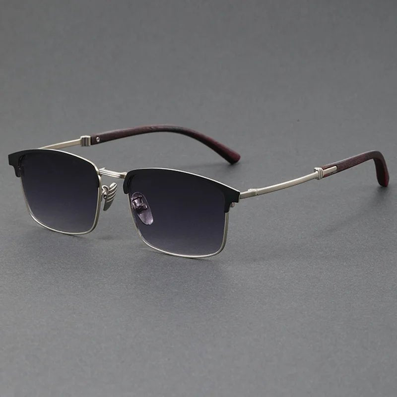 Sullivan | Women's Square Sunglasses with Wood-Grain Temple Detail