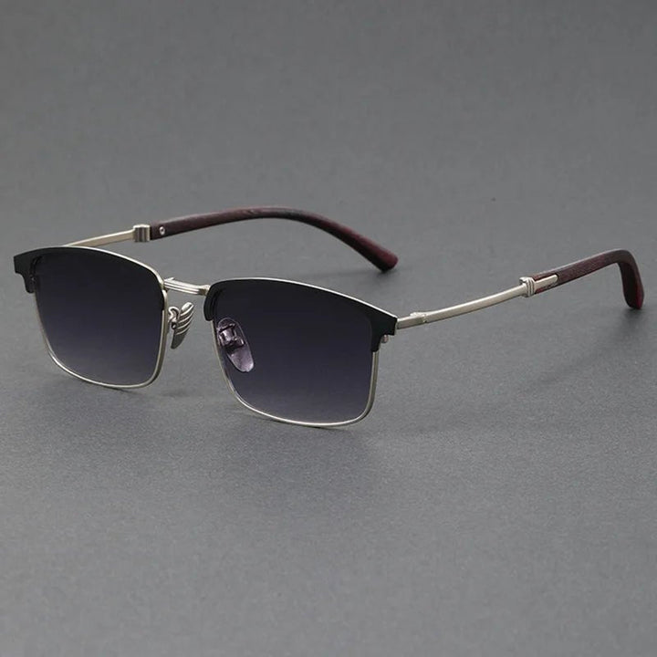 Sullivan | Women's Square Sunglasses with Wood-Grain Temple Detail