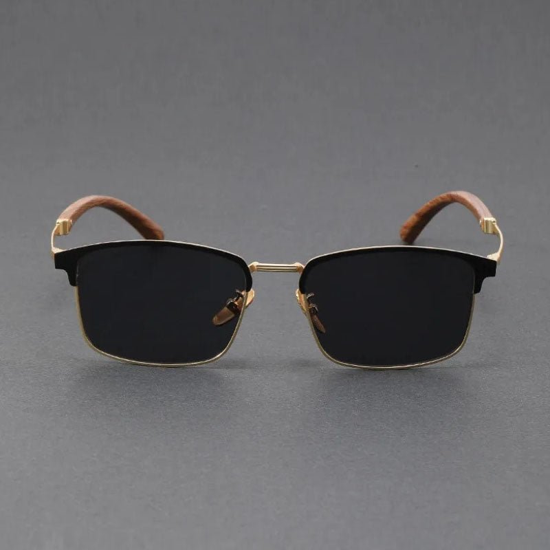 Sullivan | Women's Square Sunglasses with Wood-Grain Temple Detail