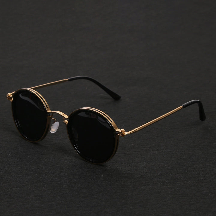 Callahan | Women's Round Sunglasses with Vintage Metal Frame Detail