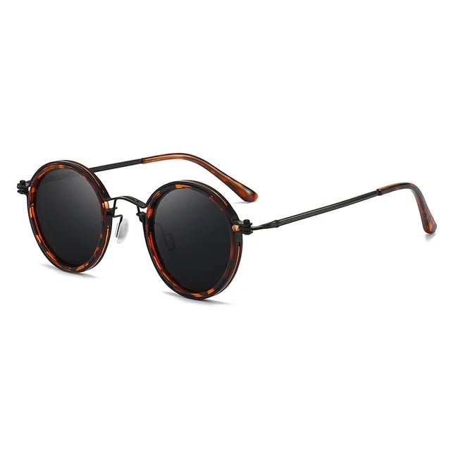 Callahan | Women's Round Sunglasses with Vintage Metal Frame Detail
