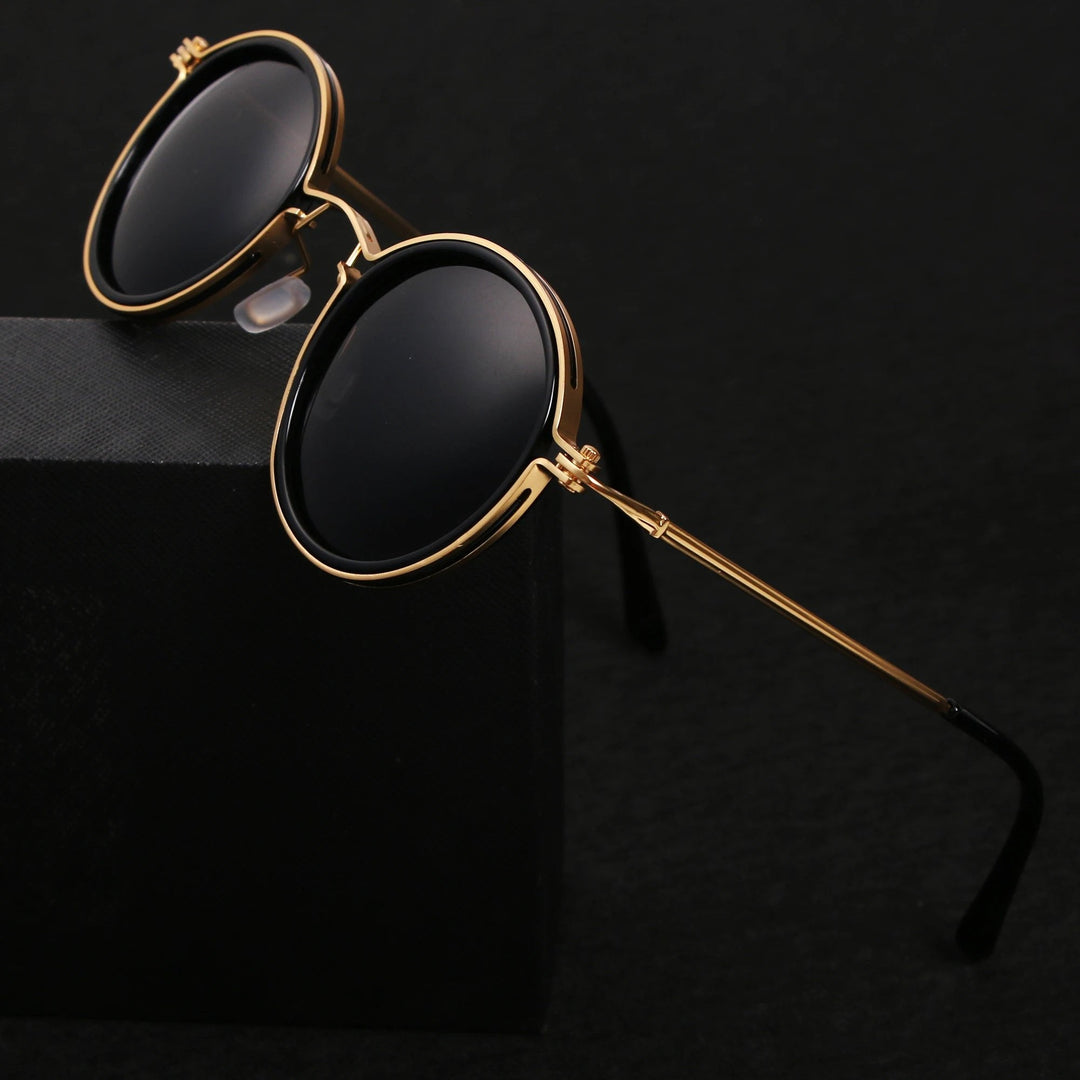 Callahan | Women's Round Sunglasses with Vintage Metal Frame Detail