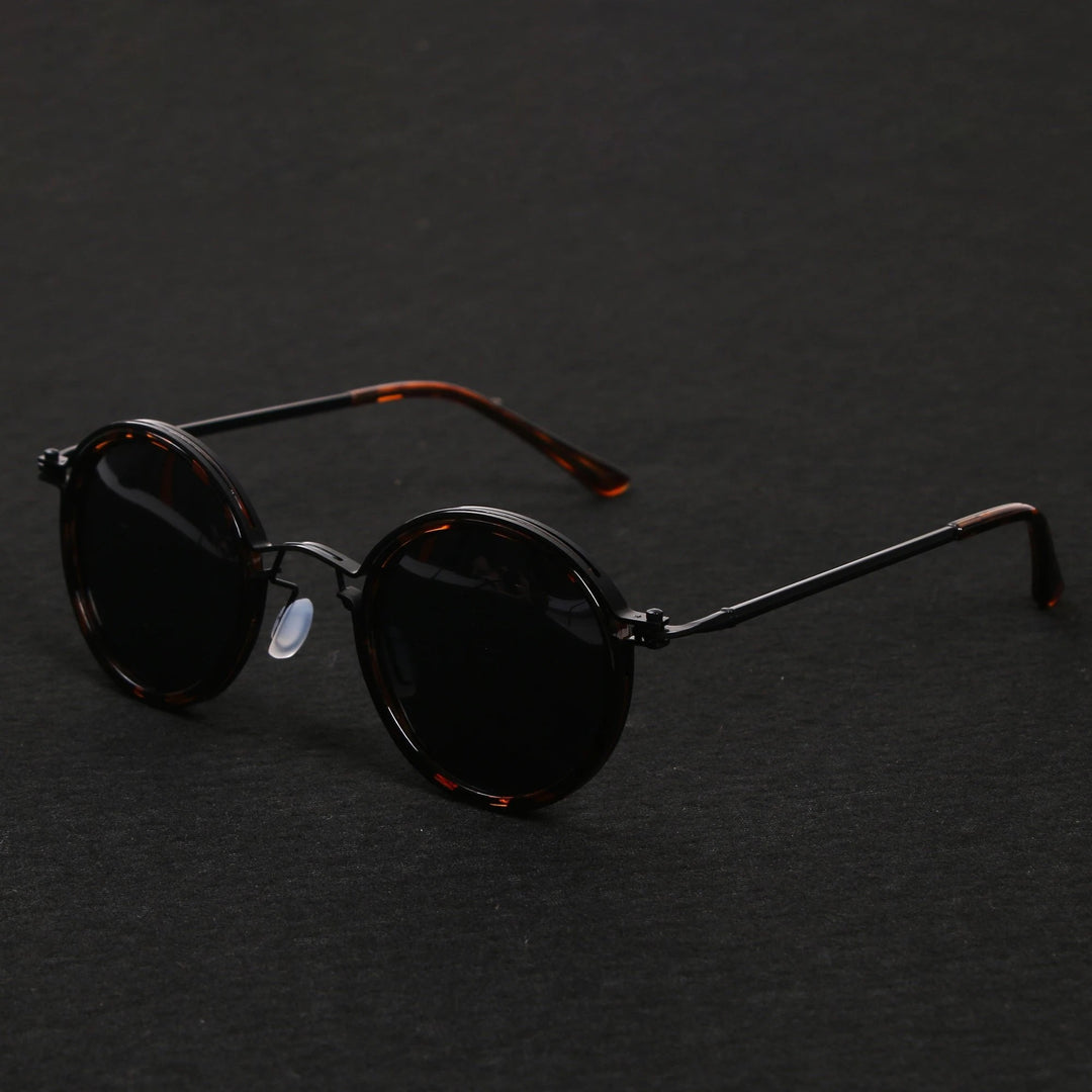 Callahan | Women's Round Sunglasses with Vintage Metal Frame Detail