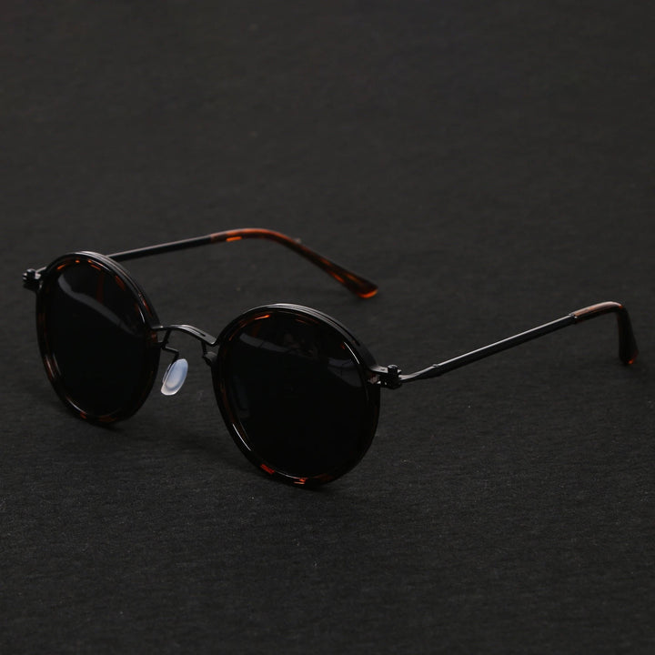 Callahan | Women's Round Sunglasses with Vintage Metal Frame Detail
