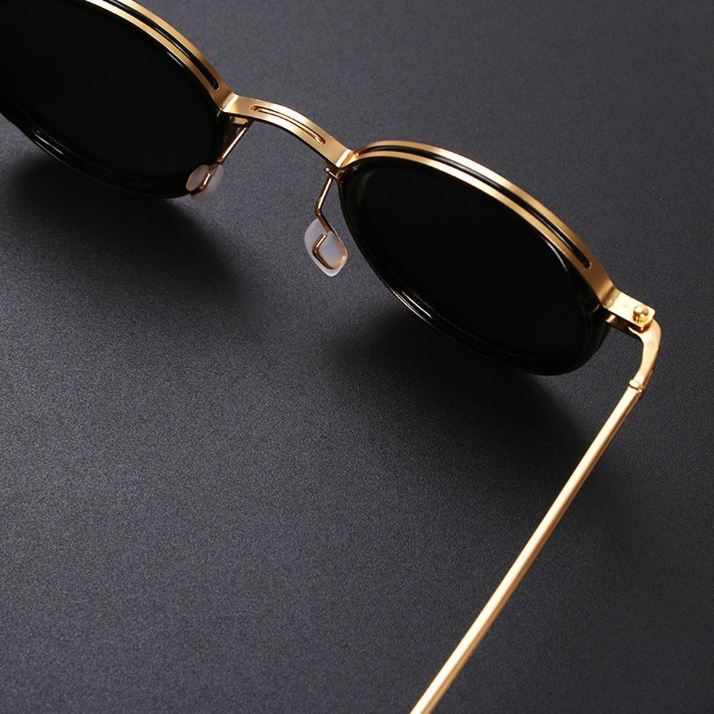 Callahan | Women's Round Sunglasses with Vintage Metal Frame Detail