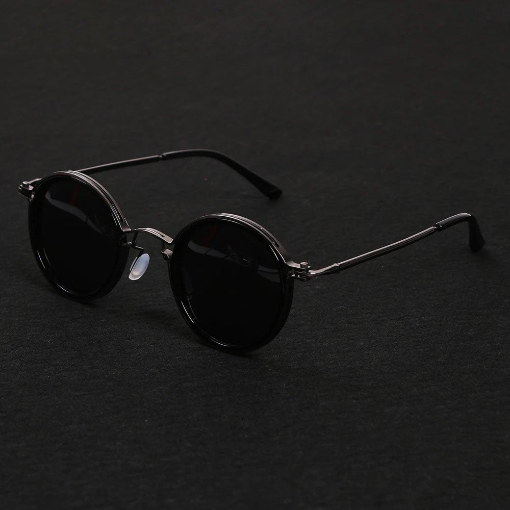 Callahan | Women's Round Sunglasses with Vintage Metal Frame Detail