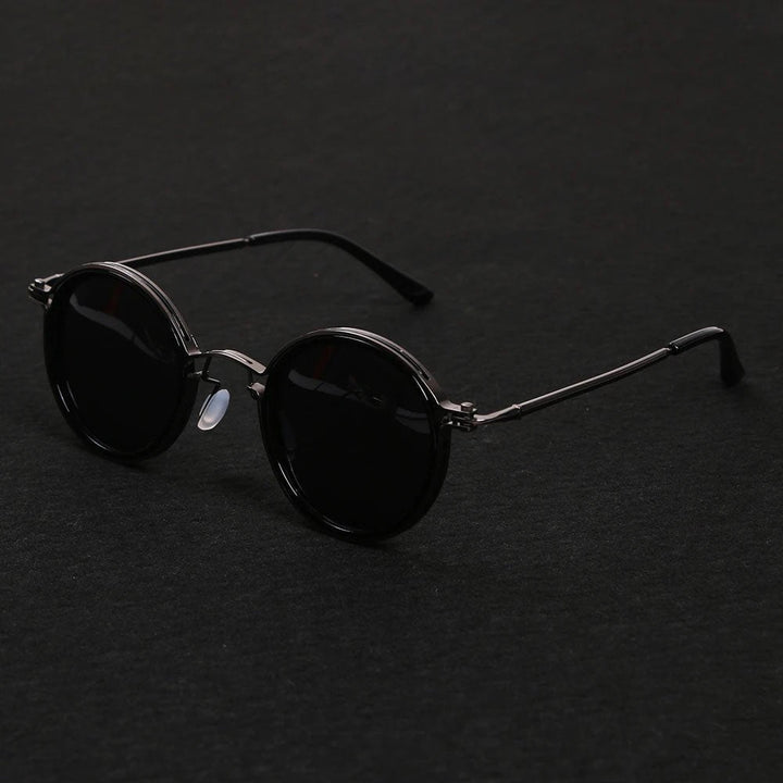Callahan | Women's Round Sunglasses with Vintage Metal Frame Detail