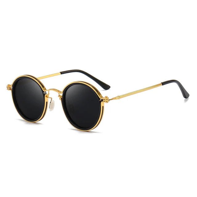 Callahan | Women's Round Sunglasses with Vintage Metal Frame Detail