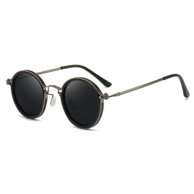 Callahan | Women's Round Sunglasses with Vintage Metal Frame Detail