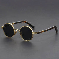 Delacroix | Women's Round Sunglasses with Tortoiseshell Temple Detail