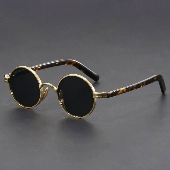 Delacroix | Women's Round Sunglasses with Tortoiseshell Temple Detail