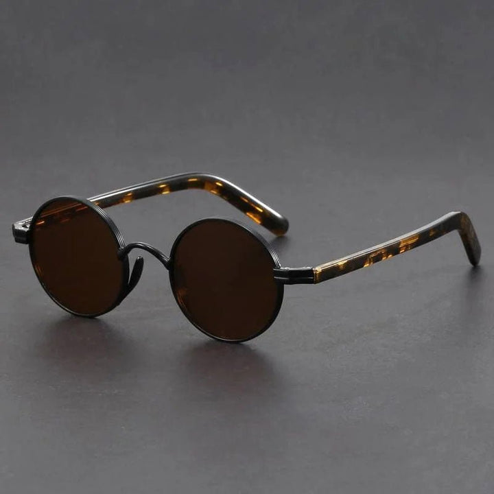 Delacroix | Women's Round Sunglasses with Tortoiseshell Temple Detail