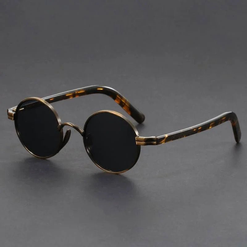 Delacroix | Women's Round Sunglasses with Tortoiseshell Temple Detail