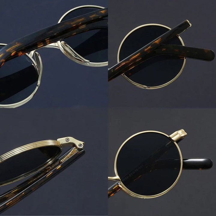 Delacroix | Women's Round Sunglasses with Tortoiseshell Temple Detail
