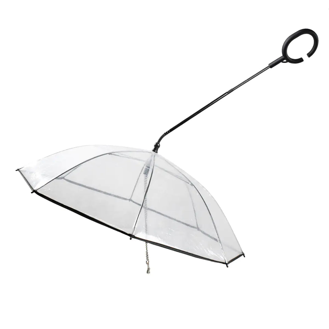 Clear Dog Umbrella – Waterproof Pet Umbrella for Small and Medium Dogs – Keeps Your Dog Dry on Rainy Walks