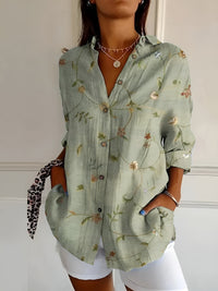 Willow | Delicate Floral Vine Print Tunic Blouse