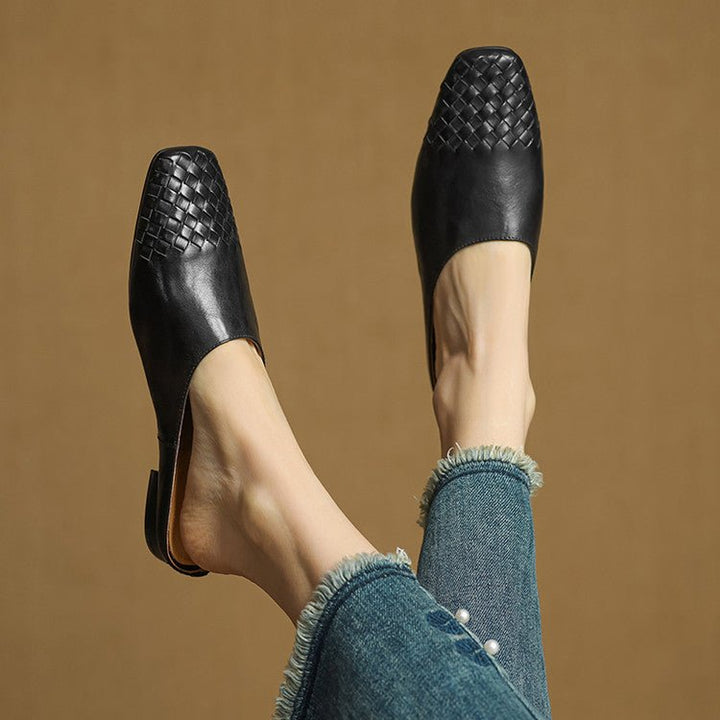 Willa | Woven Toe Handmade Slip-On Orthopedic Flats in Leather
