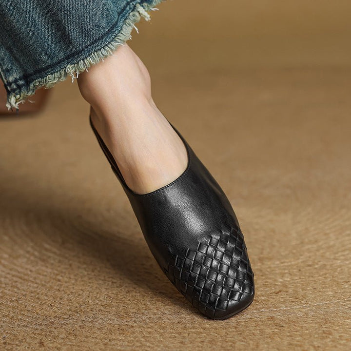 Willa | Woven Toe Handmade Slip-On Orthopedic Flats in Leather