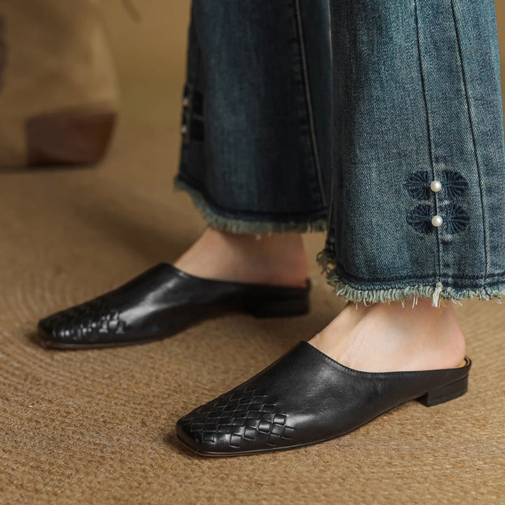 Willa | Woven Toe Handmade Slip-On Orthopedic Flats in Leather