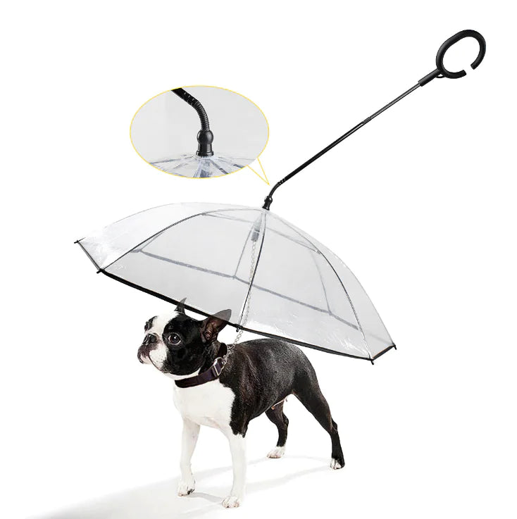 Clear Dog Umbrella – Waterproof Pet Umbrella for Small and Medium Dogs – Keeps Your Dog Dry on Rainy Walks
