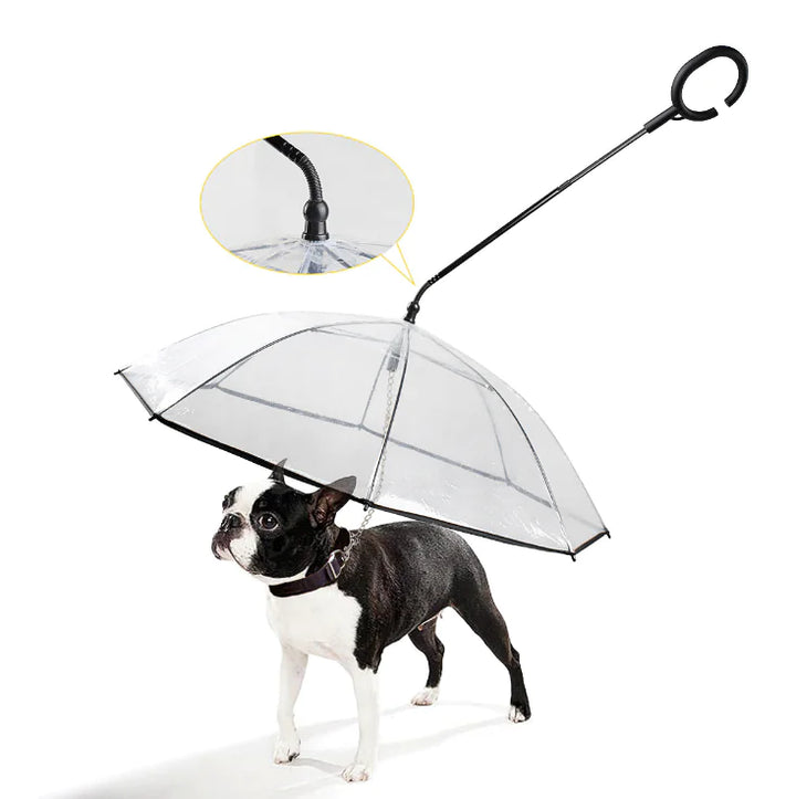Clear Dog Umbrella – Waterproof Pet Umbrella for Small and Medium Dogs – Keeps Your Dog Dry on Rainy Walks