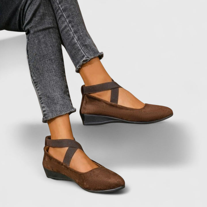 Esme | Cross Strap Elastic Mary Jane Flats