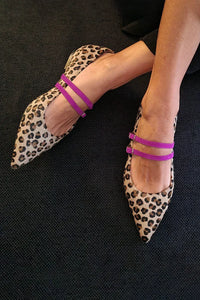 Leona | Leopard Print Double Strap Mary Jane Flats
